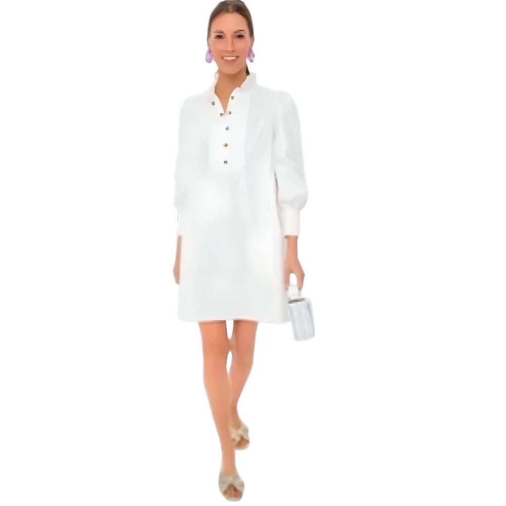 Pomander Place Tuckernuck Claiborne White Puff Sleeve Mini Dress XS